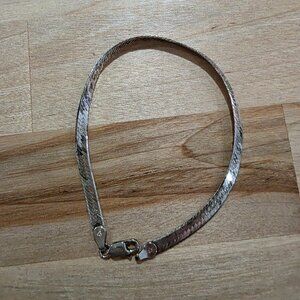 Silver Herringbone bracelet ~ Vintage